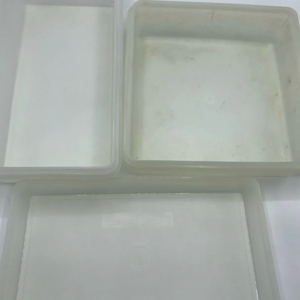 Vintage Tupperware Lot Tall Round Rectangle Containers Off Sheer WHITE 8 Piece